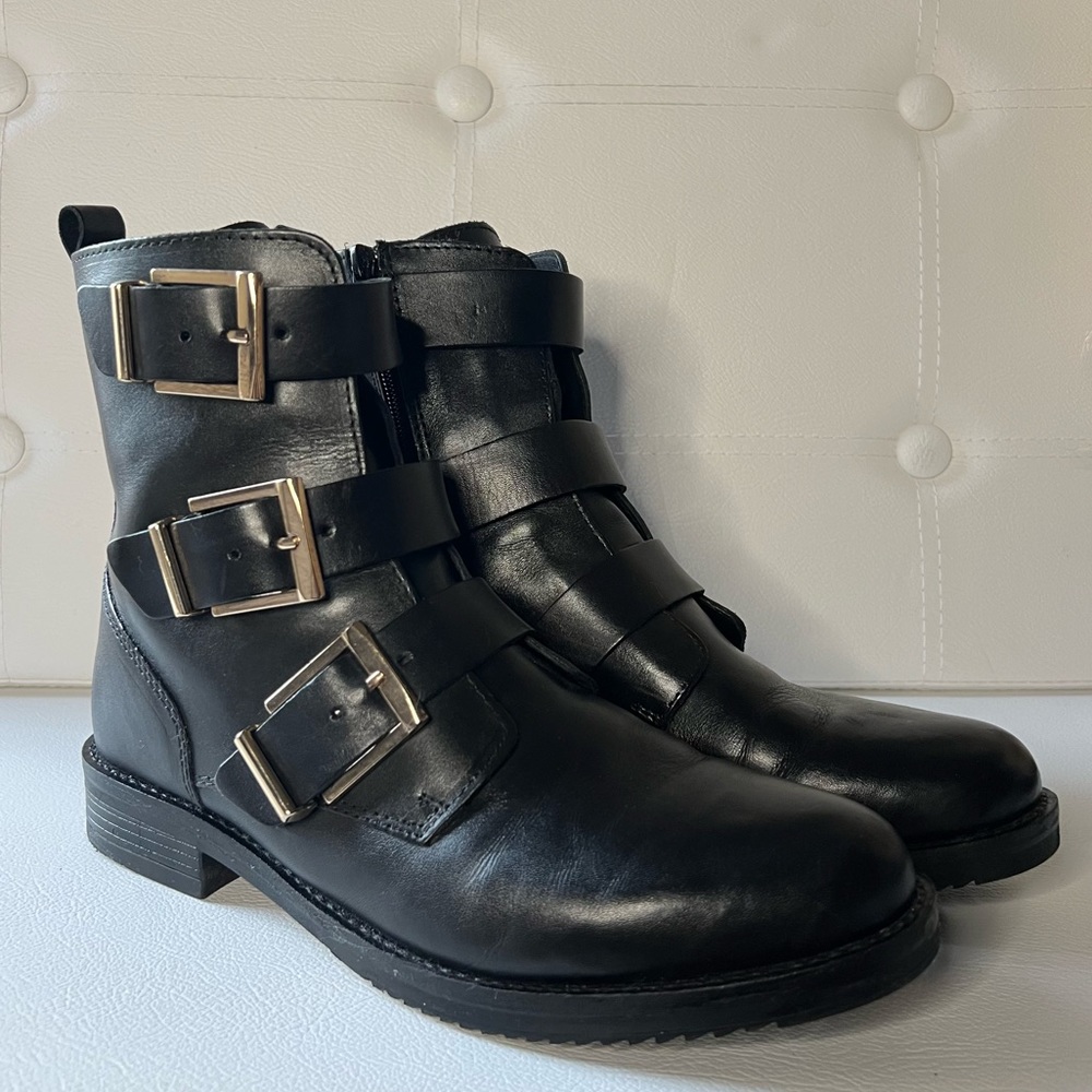 Genuine Leather Biker Boots
